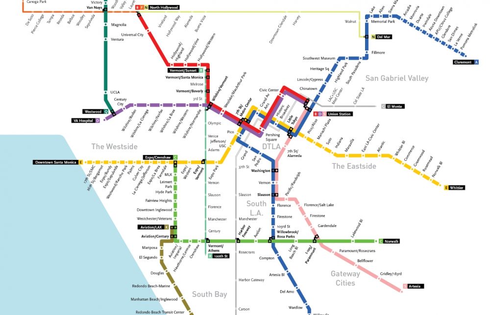 LA transportation map